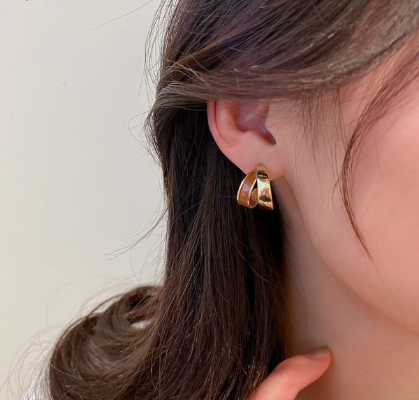 Elegant Dual Colour Korean Gold Plated Earings | Casual Wear Fashion Trendy Jewelry
