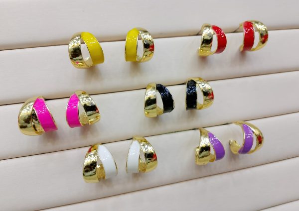 Elegant Dual Colour Korean Gold Plated Earings | Casual Wear Fashion Trendy Jewelry